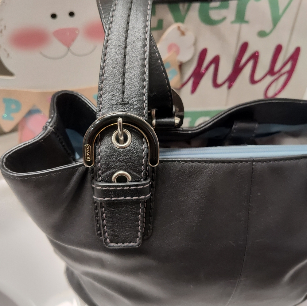 🖤 Vintage EUC Coach Soho Leather North South Smooth Leather Tote Bag, Black - Picture 11 of 16
